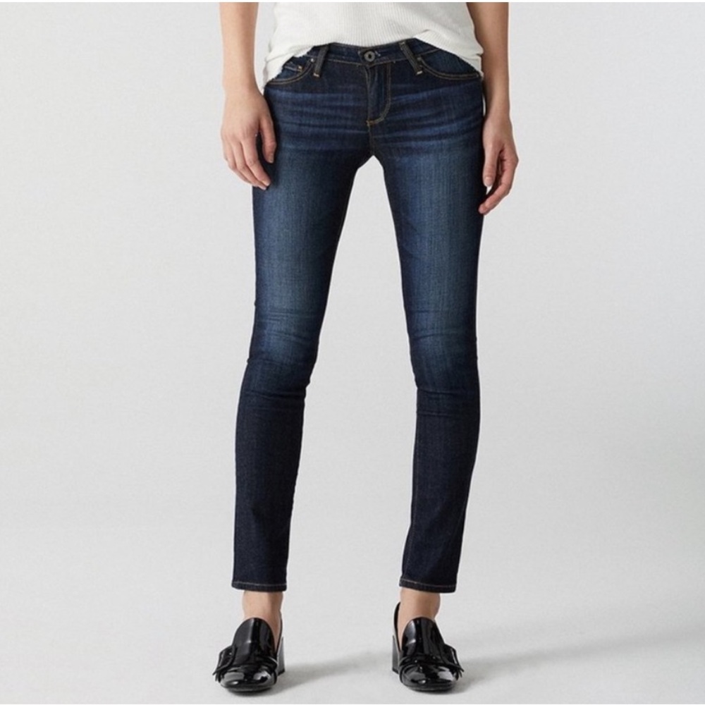 AG Adriano Goldschmied blue denim jeans The Stilt Cigarette Leg